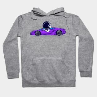 Cute Astronaut Driving Supercar Cartoon Hoodie